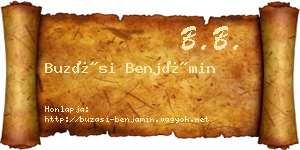 Buzási Benjámin névjegykártya